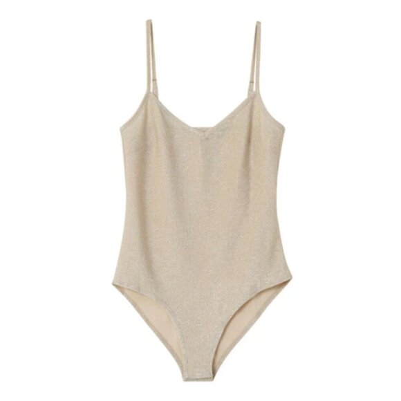 NWT Grace & Mila Gold Lurex Glitter Bodysuit - Picture 6 of 14